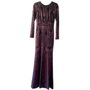 Betsy and Adam - evening gown geometric pattern/ glitter